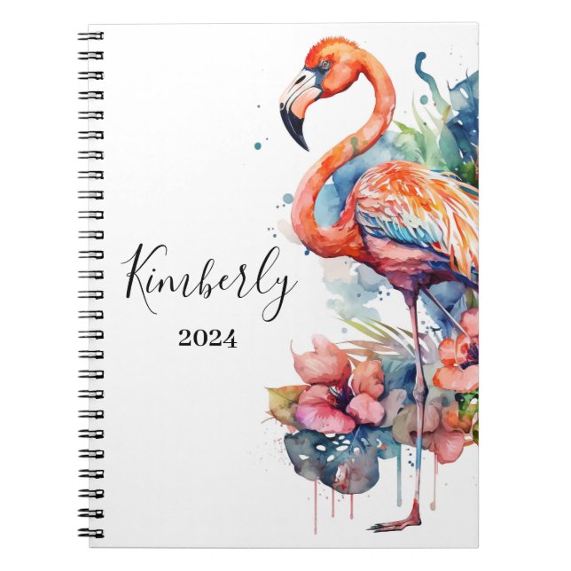 Caderno Espiral Flamingo Personalizado (Frente)