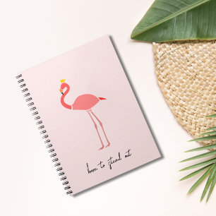 Caderno Espiral Flamingo Rosa Minimal Moderno