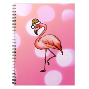 Caderno Espiral Flamingo Rosa Natal Tropical Feriado
