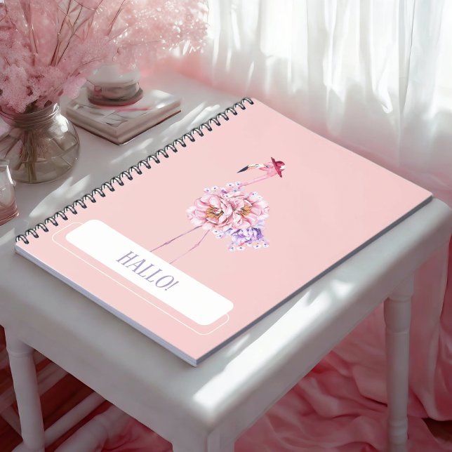 Caderno Espiral Flamingo Rosa - Um Toque de Elegância Tropical (Criador carregado)