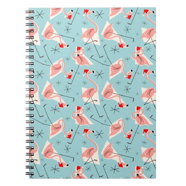 Caderno Espiral Flamingo Santas Blue Multi notebook (Frente)