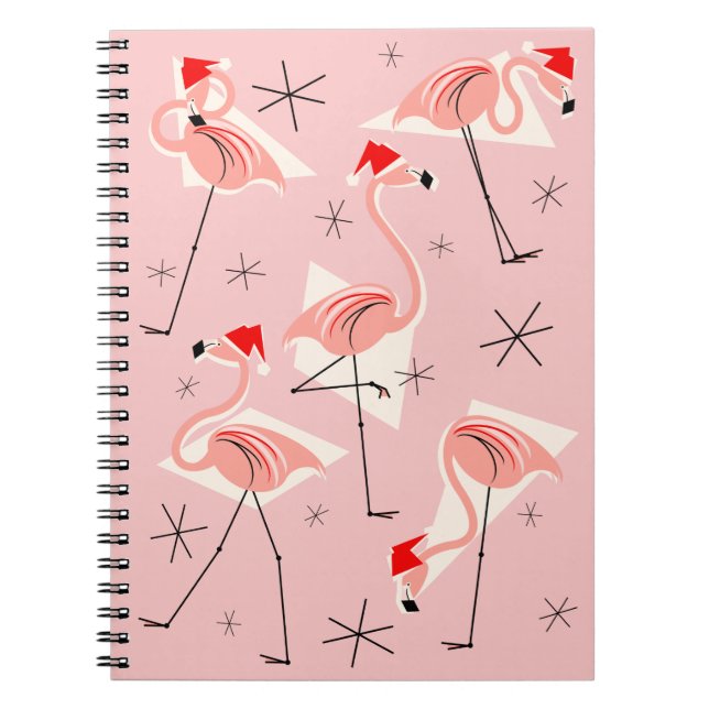 Caderno Espiral Flamingo Santas Pink (Frente)