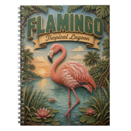 Caderno Espiral Flamingo Tropical Lagoon POPCUT