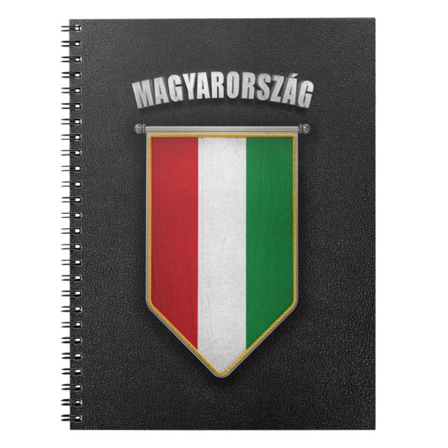 Caderno Espiral Flâmula de Hungria com olhar de couro de alta (Frente)