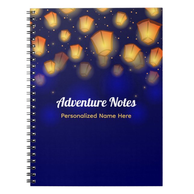 Caderno Espiral Floating Lantern Vacation Travel Journal (Frente)