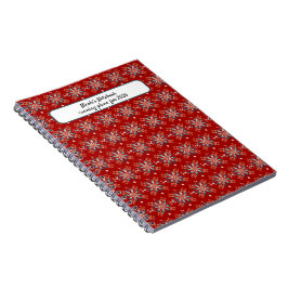 Caderno Espiral Floco de neve do Red Nordic Folk Natal