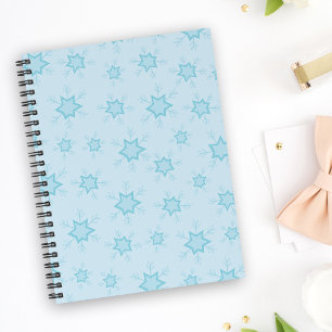 Caderno Espiral Flocos de neve, Azul de gelo, Flocos de neve gelad