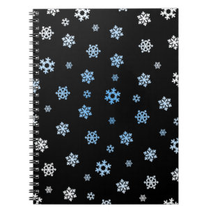 Caderno Espiral Flocos de neve (Azul e Branco)