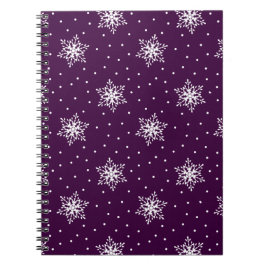 Caderno Espiral Flocos de Neve Brancos com Pontos Polka Padronizad