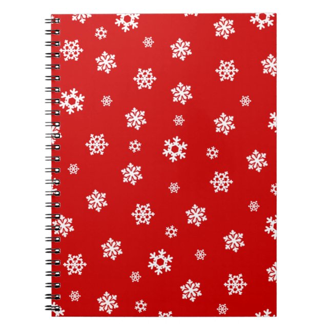 Caderno Espiral Flocos de neve (brancos) [Padrão de Natal] (Frente)