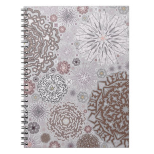 Caderno Espiral Flocos de neve cor-de-rosa