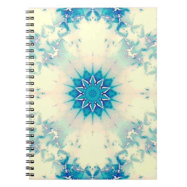 Caderno Espiral Flocos de neve de inverno, azuis e congelados, de  (Frente)
