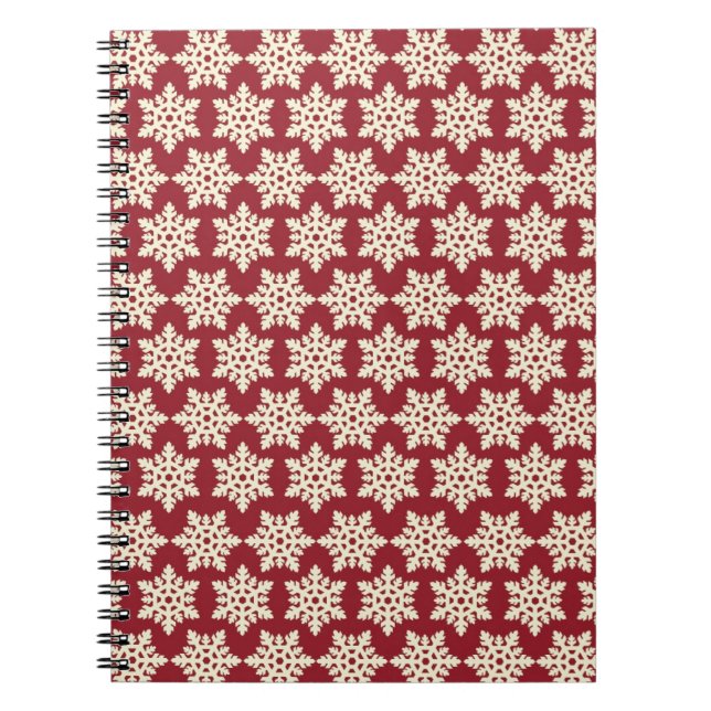 Caderno Espiral Flocos de neve de Natal branco (Frente)