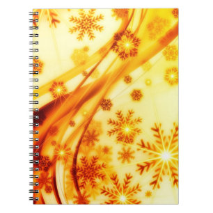 Caderno Espiral Flocos de neve de Natal ouro