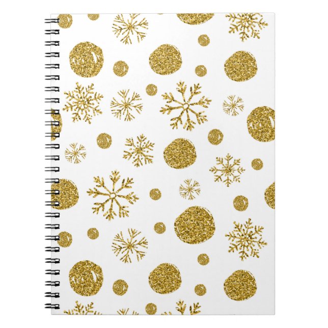 Caderno Espiral Flocos de neve do ouro 1 (Frente)