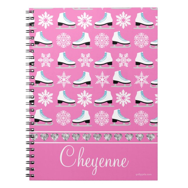 Caderno Espiral Flocos de neve e figura personalizados teste (Frente)
