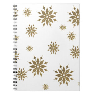 Caderno Espiral Flocos de neve ouro