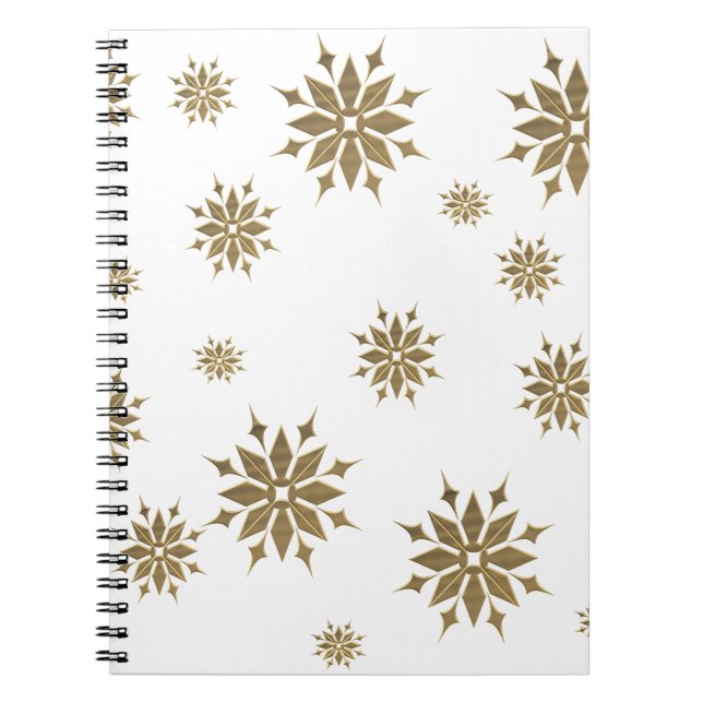 Caderno Espiral Flocos de neve ouro (Frente)