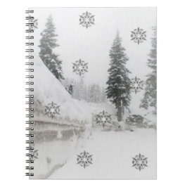 Caderno Espiral Flocos de neve queda de neve Natal Natal