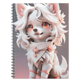 Caderno Espiral Floffy Pink E White Puppy