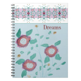 Caderno Espiral Flor acentuado com designer de padrões