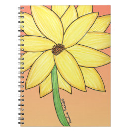 Caderno Espiral Flor Amarela