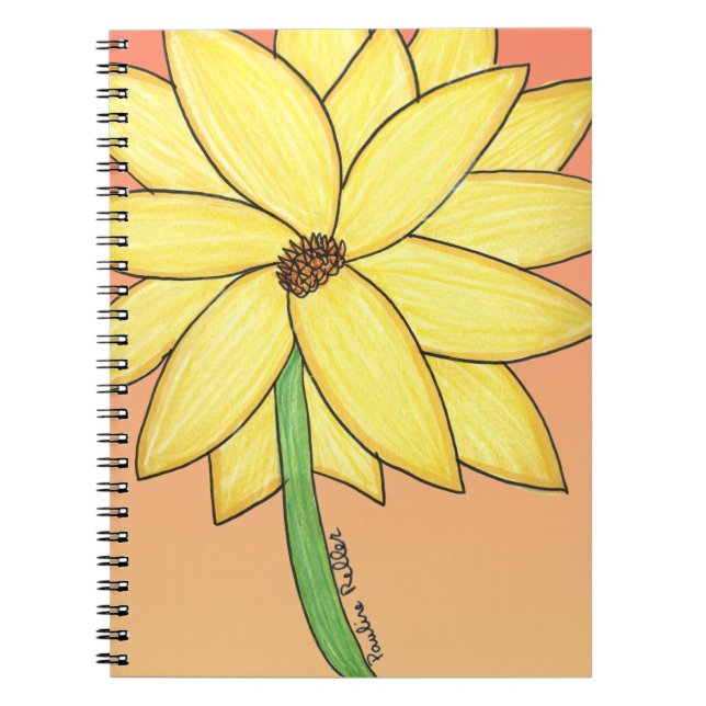 Caderno Espiral Flor Amarela (Frente)