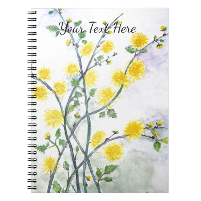 Caderno Espiral Flor Amarelo bonito (Frente)