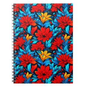 Caderno Espiral Flor Amarelo Floral Padrão-13075
