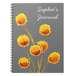 Caderno Espiral Flor australiana nativa Billy Button