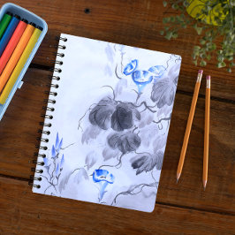 Caderno Espiral Flor Azul