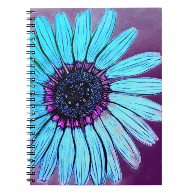 Caderno Espiral Flor Bela Mão Desenhada (Frente)