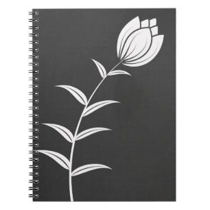 Caderno Espiral Flor branca