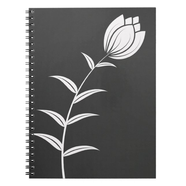 Caderno Espiral Flor branca (Frente)