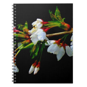 Caderno Espiral Flor branco branco esbranquiçado florescente