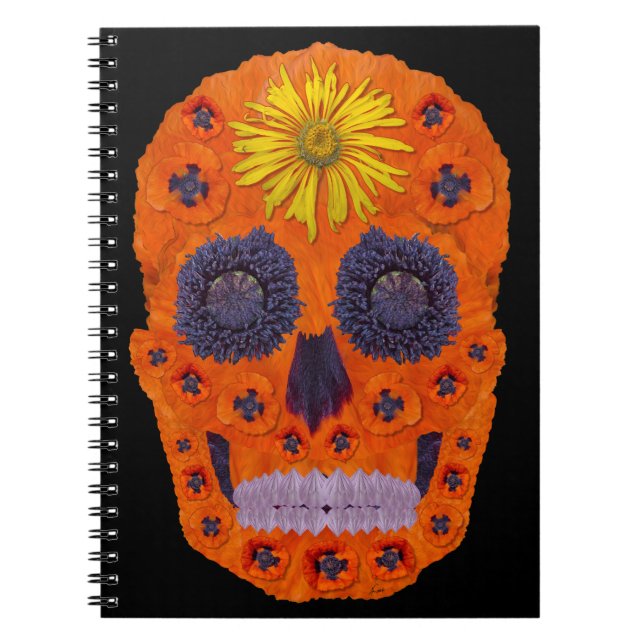 Caderno Espiral Flor - Caveira 1 (Frente)