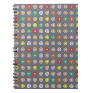 Caderno Espiral Flor Colorida Retroativa