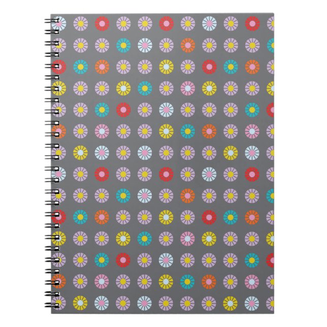 Caderno Espiral Flor Colorida Retroativa (Frente)