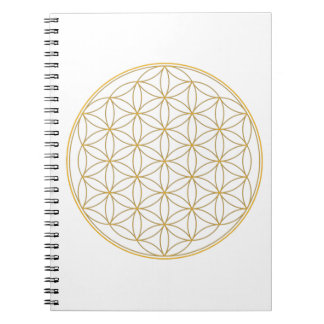 Caderno Espiral Flor da linha do ouro da vida