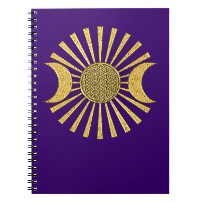 Caderno Espiral Flor da vida com lua (Frente)
