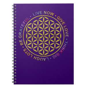 Caderno Espiral Flor da Vida com Regras da Vida