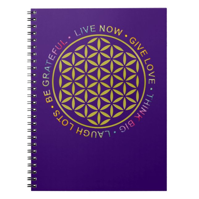 Caderno Espiral Flor da Vida com Regras da Vida (Frente)