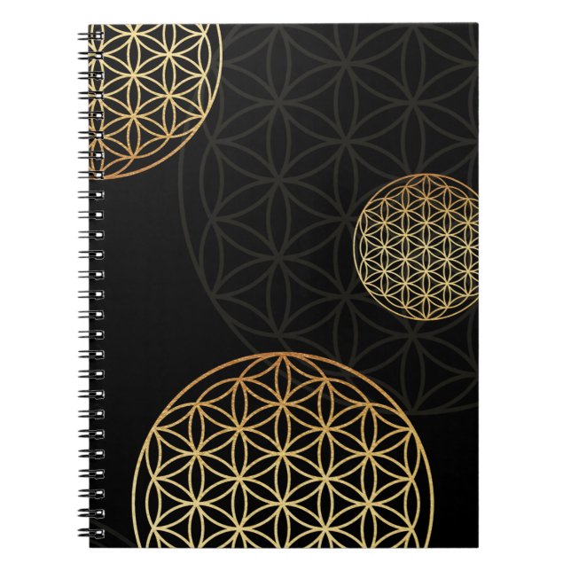 Caderno Espiral Flor da vida dourada (Frente)