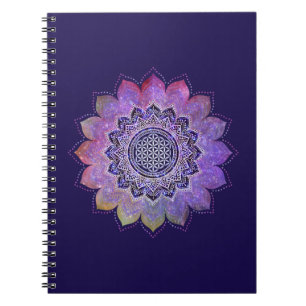 Caderno Espiral Flor Da Vida - Estilo Vintage Galáxia Espaço 1