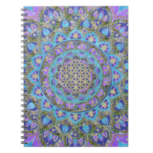 Caderno Espiral Flor Da Vida - Mandala Estilo Índia 2