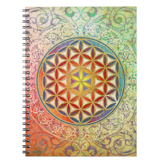 Caderno Espiral Flor da Vida - Ornamento I (Frente)