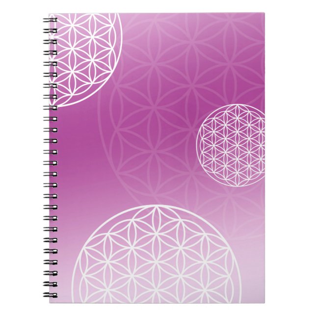 Caderno Espiral Flor da vida Rosa (Frente)