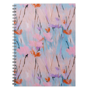 Caderno Espiral Flor de Campo Pastel em Aquarela