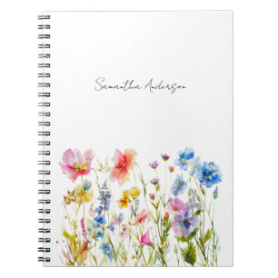 Caderno Espiral Flor de Flor Simples Personalizado