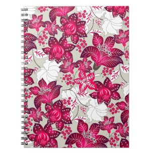 Caderno Espiral Flor de hibisco vermelho